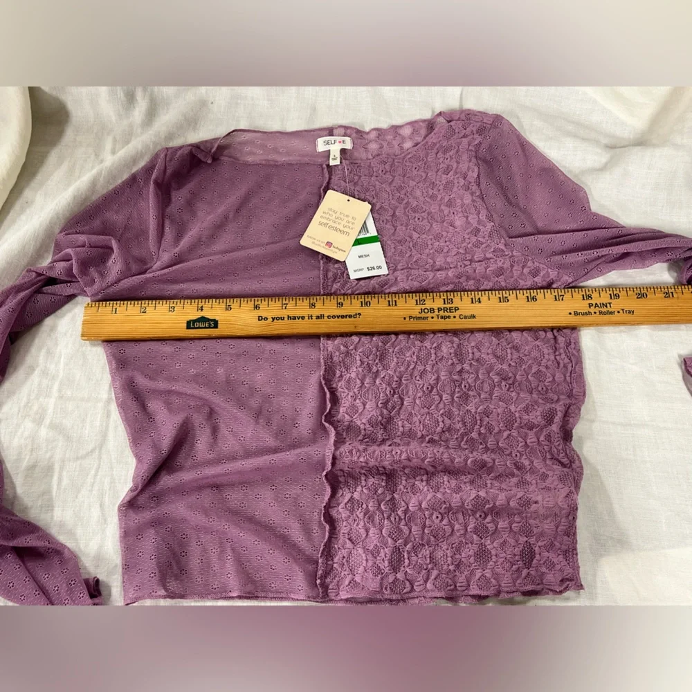 Self Esteem Purple Asymmetrical Fitted Blouse